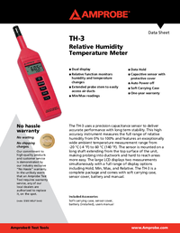 Thumbnail of document Data Sheet - TH-3 Relative Humidity Temperature Meter